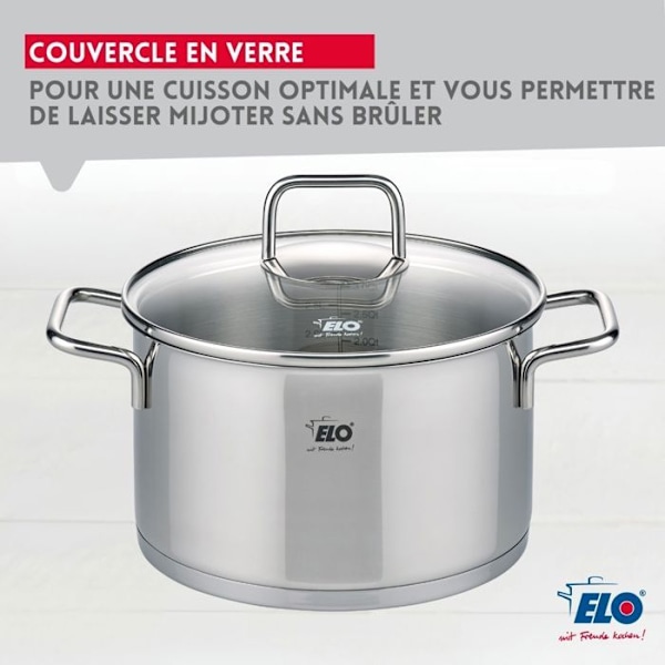 Faitout i rostfritt stål 16 cm av 1,7 liter Elo Citrin Transparent, Grå