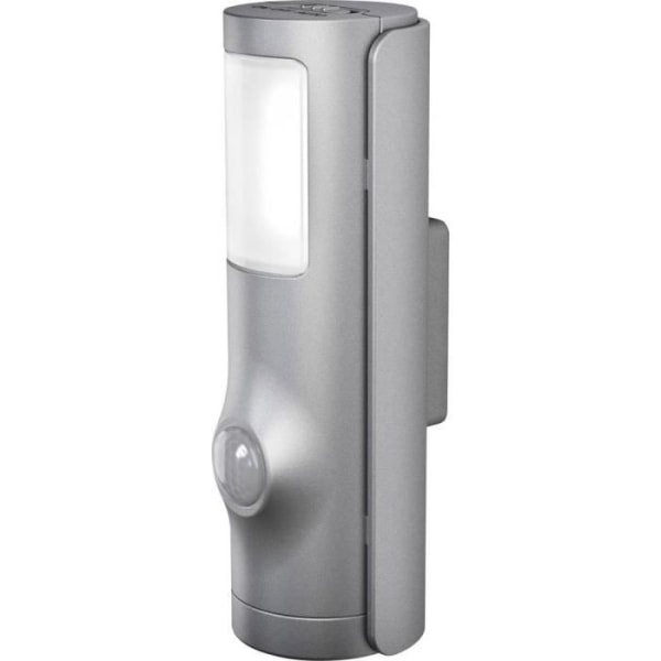 LED nattlampa med rörelsedetektor LEDVANCE NIGHTLUX Torch 4058075260719 cylindrisk LED (RGB) neutral vit silver
