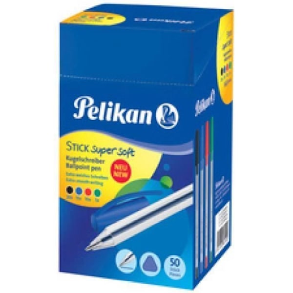 pelikan pelikan super soft stick kulspetspenna, diverse, svart displayPapper - Pelikan Supplies STICK super kulspetspenna