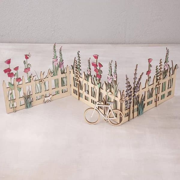 Dekorera trästaket 51 x 15 cm beige