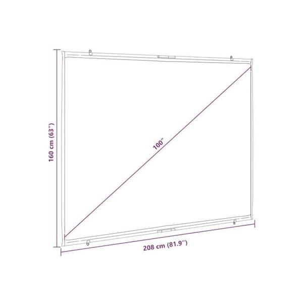 Väggmonterad projiceringsduk - vidaXL - 100 tum - 4:3 - Matt vit - Polyester - 208x160 cm - Väggmontering - Bärbar