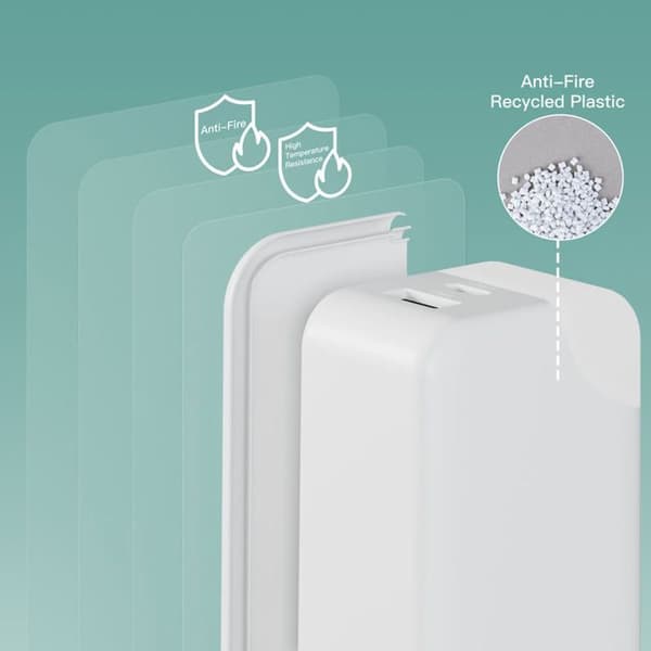 Nätadapter - XOOPAR - ICE-G - 65 W - USB-C & USB-A dubbla portar - Taktile ljusindikator (Orange) Apelsin