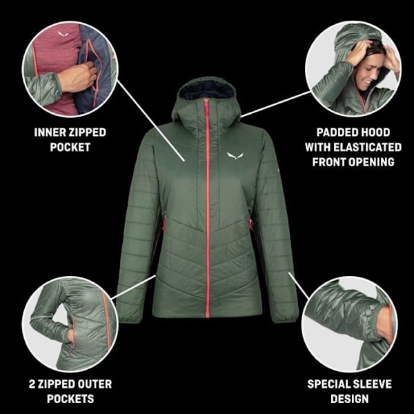 Jacka - peacoat - kappa - kavaj Salewa - 00-0000027992 - Catinaccio Twr W Jacka Isolerad jacka fodrad med ull Dam Mauve 44
