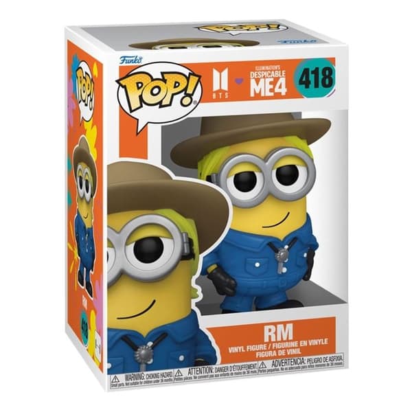Funko Pop Despicable Me 4 RM Minion figur gul/blå