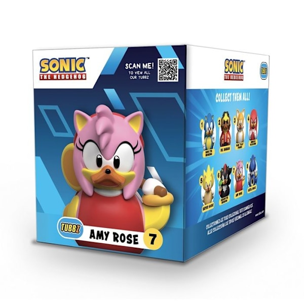 Samlarfigur - TUBBZ - Amy Rose - Gummianka - 9 cm - Officiell Sonic The Hedgehog Amy Rosé