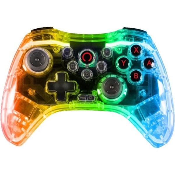Konix - Trådlös Crystal-spak Nintendo Switch, Switch OLED, PC och PS4 10 justerbara RGB-färger