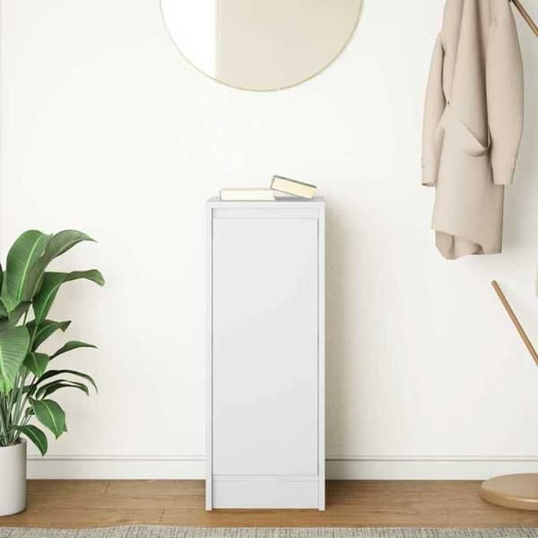 vidaXL Buffé vit 29,5x34x76 cm ingenjörsträ 861607
