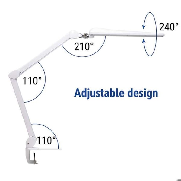 MAULcraft Skrivbordslampa LED - dimbar - bordsfäste - vit - metall - 1 styck - 98.5 x 8 x 52 cm - MAUL Vit