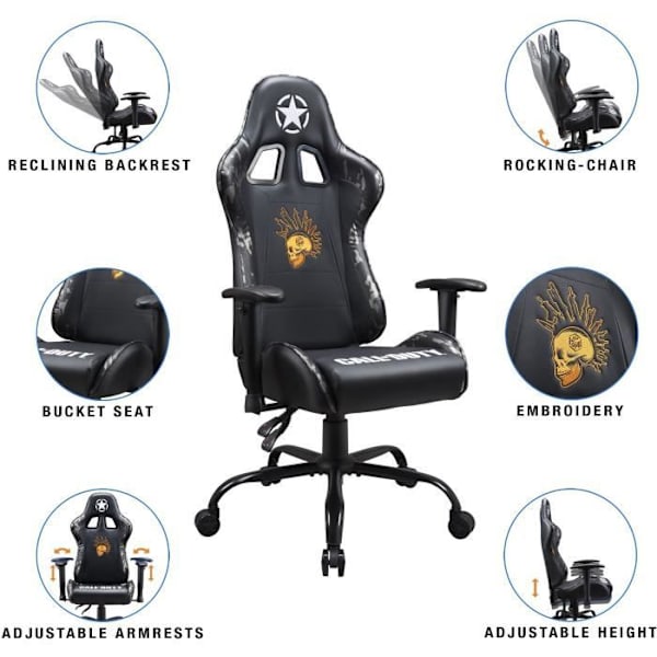 Gaming Seat - SUBSONIC - Call of Duty (COD) - Vuxenmodell - Officiellt licensierad Svart