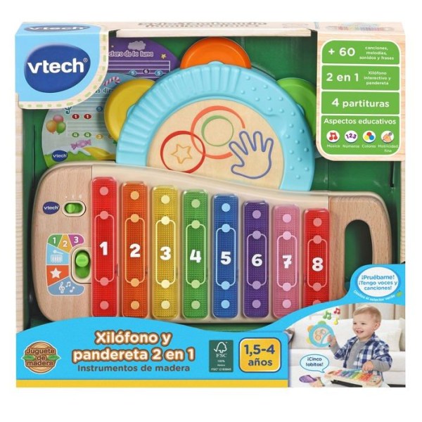 Imitation av musikinstrument Vtech - 80-615622 - Musikskola för barn Xylofon och träpandette, färg ()