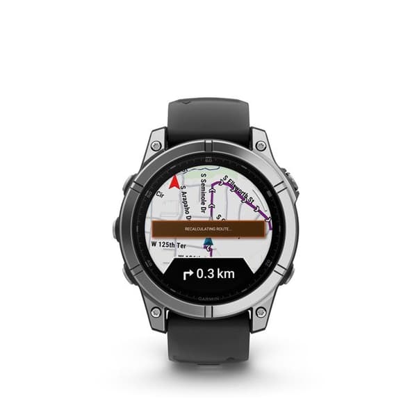 Montre connectée Garmin fenix E AMOLED 47 mm Stål Silver med Graphite armband