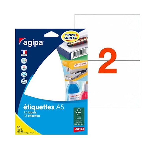 Vit papper 16 ark A5 105x148 mm 32 stycken