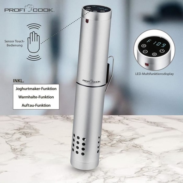 ProfiCook PC-SV 1159 - Sous vide eller sous vide matlagningsapparater vid låg temperatur - svart, silver, taktil, LED