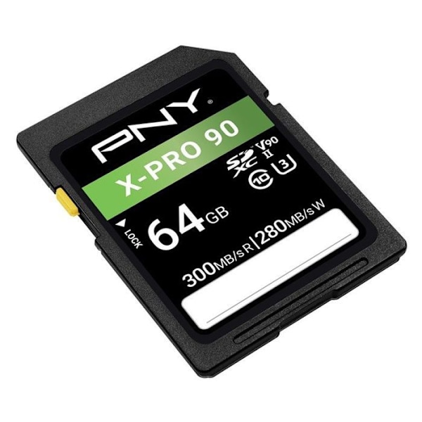 Minneskort - Pny-flashminne - P-SD64GV90300XPRO9-GE - SD-minneskort 64GB X-PRO 90 Klass 10 U3 V90 UHS-II