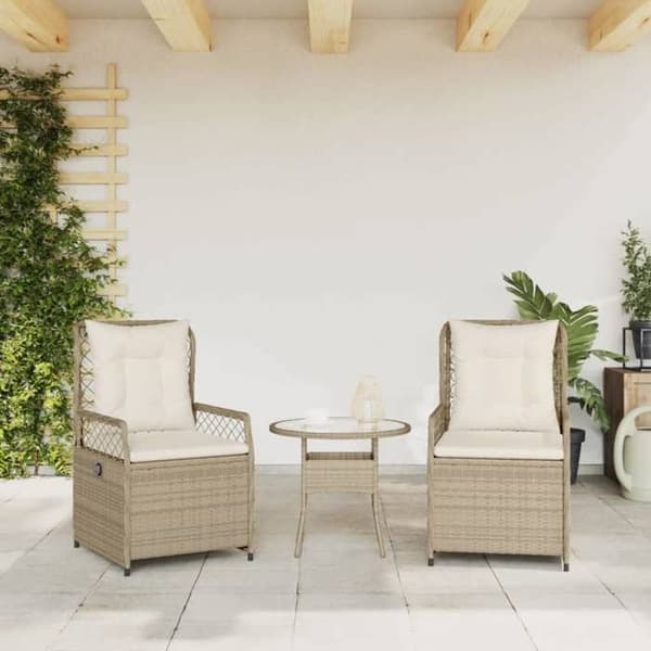 vidaXL Fällbara trädgårdsstolar set om 2 beige flätad resin, fällbar trädgårdsstol, fällstol 368665