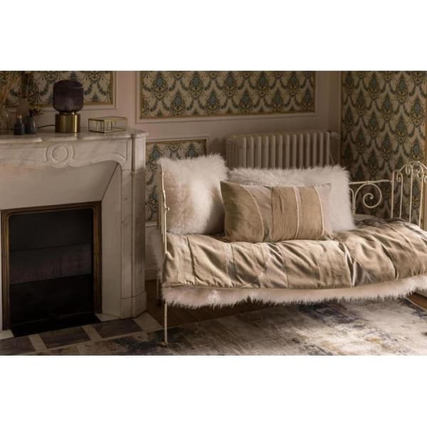 Fara ribbat edredon i ribbat sammet (överdrag 100 % bomull, fyllning 100 % polyester) - 85 x 200 cm beige