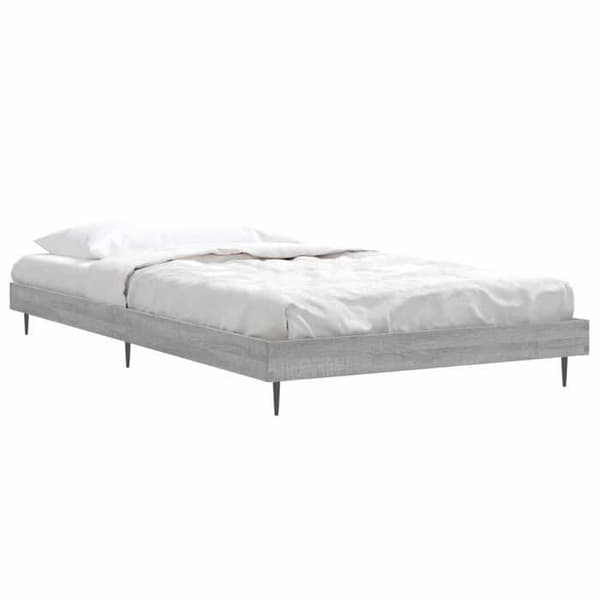vidaXL Sonoma Sängstomme Grå 90x200 cm Konstruerat trä 832275