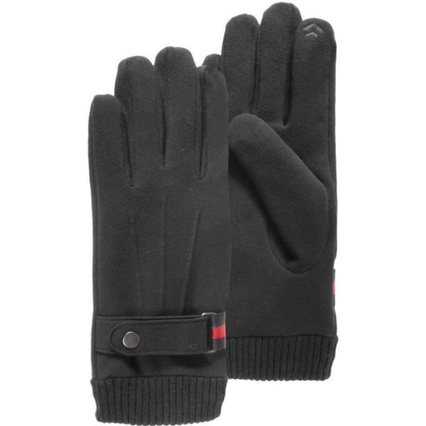 Isotoner handskar med svart fuskpäls för män Svart S / M
