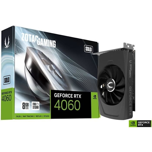 ZOTAC - Grafikkort - Nvidia GeForce RTX 4060 Solo 8GB Mini ITX Svart