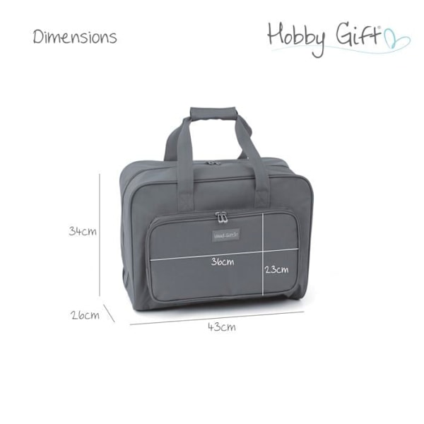 Hobbypresent - Grå - MR4660 Förvaringsväska för symaskin, polyester, grå, 48 x 35 x 7 cm