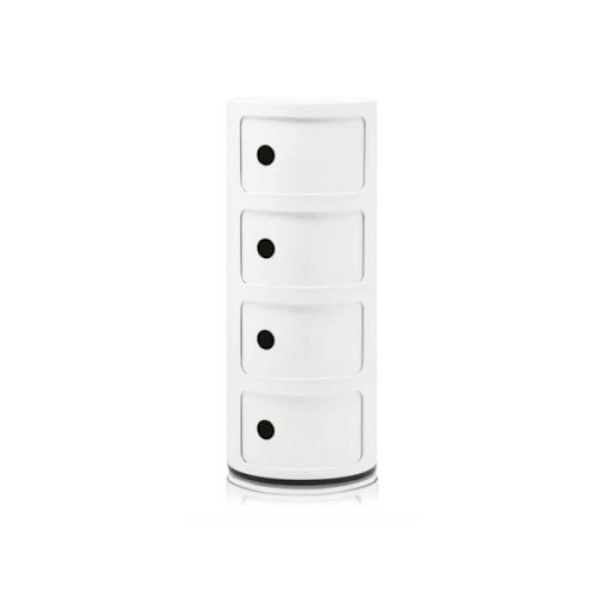 Comodino - KARTELL - SEDILE CONTENITORE 4 ELEMENTI - Plast - Bianco - H 77 x L 32 x B 32 CM Bianco