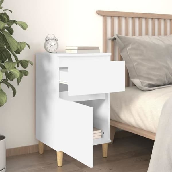 vidaXL Sängbord 2 st Vit 40x35x70 cm 819693