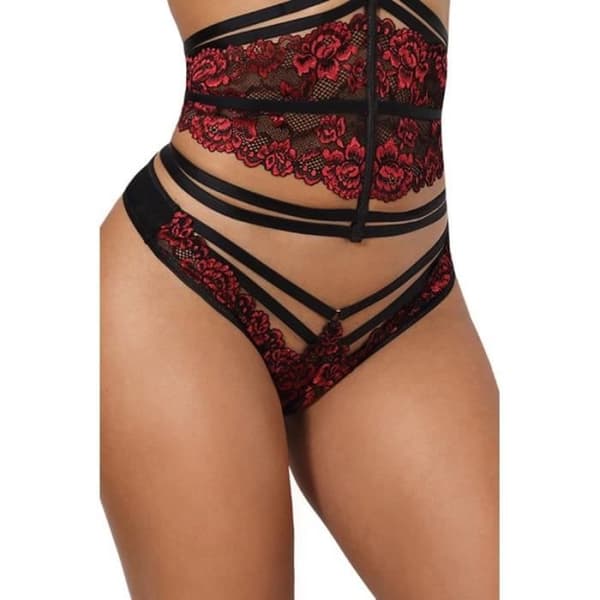 String dentelle V-10038 - Axami - M - Röd Röd M