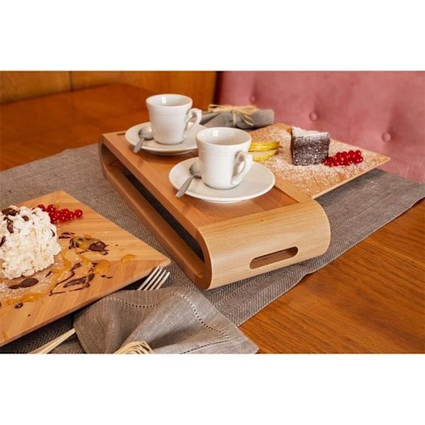 Disk - ArteLegno - ALVASDG - Serveringsfat i bokträ - 27 x 49 cm - Rektangulär Brun, Beige