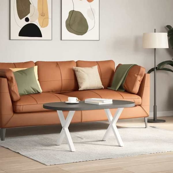 vidaXL X-formade soffbordsben, 2 delar, vit, 50 x (42-43) cm, stål 4012897