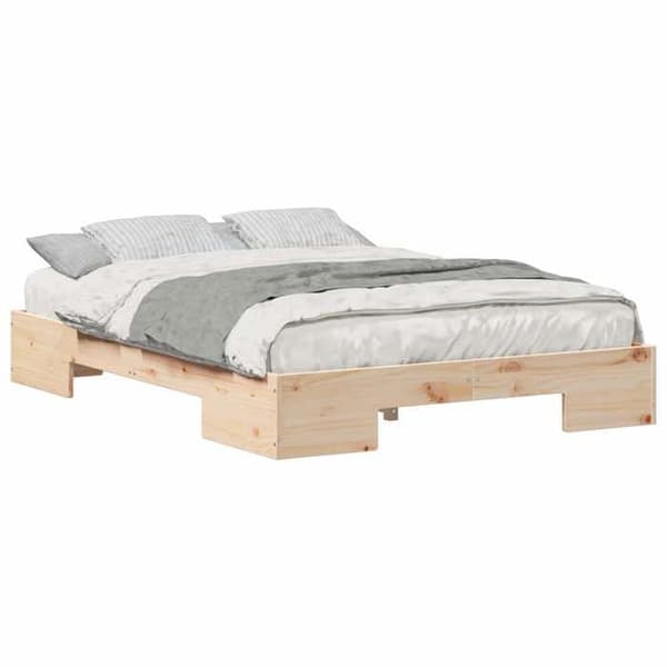 vidaXL Sängram Brun 140 x 190 cm 873034