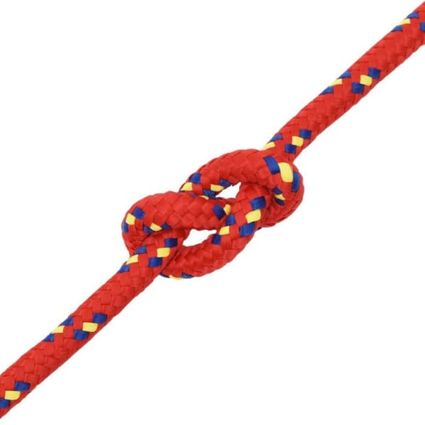 152405 vidaXL Båtrep Röd 12 mm 25 m Polypropylen Röd