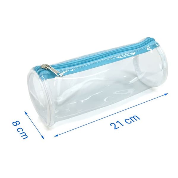 Pennfodral - WAYTEX - Transparent - Blixtlås - Längd 21 cm Transparent
