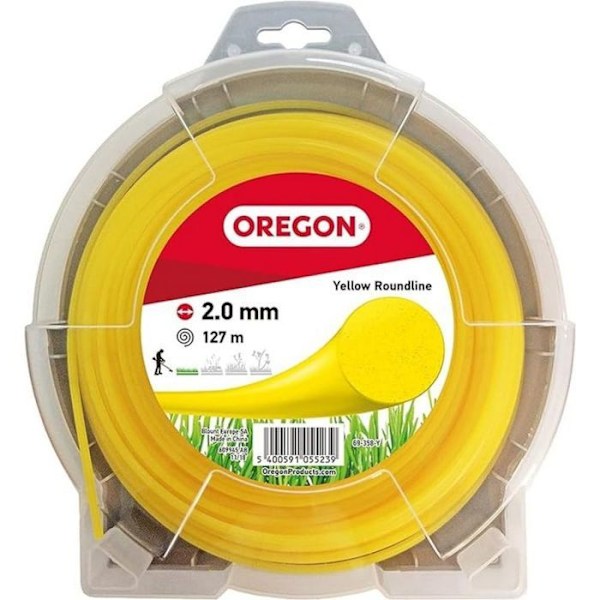 Rund linje för röjsåg - Universal - 2mm - 127m - Nylon - Gul Gul