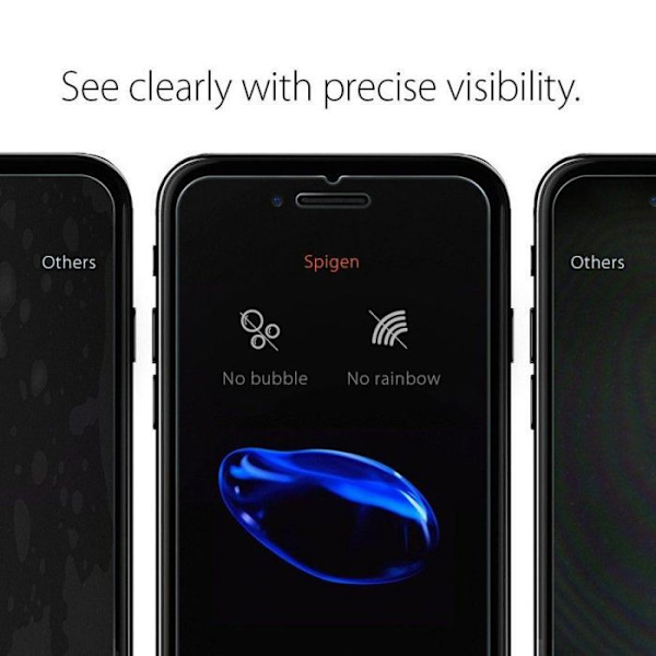 Skärmskydd - Spigen - GLASTR - iPhone SE (2020) / 8 / 7 - Force Touch - Reptålig