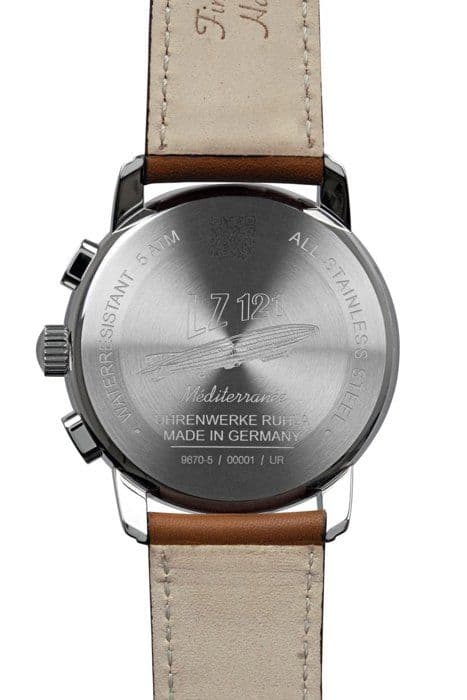 Zeppelin Herrklocka 9670-5 Klocka 42 mm Beige Läder Stål 5 ATM beige