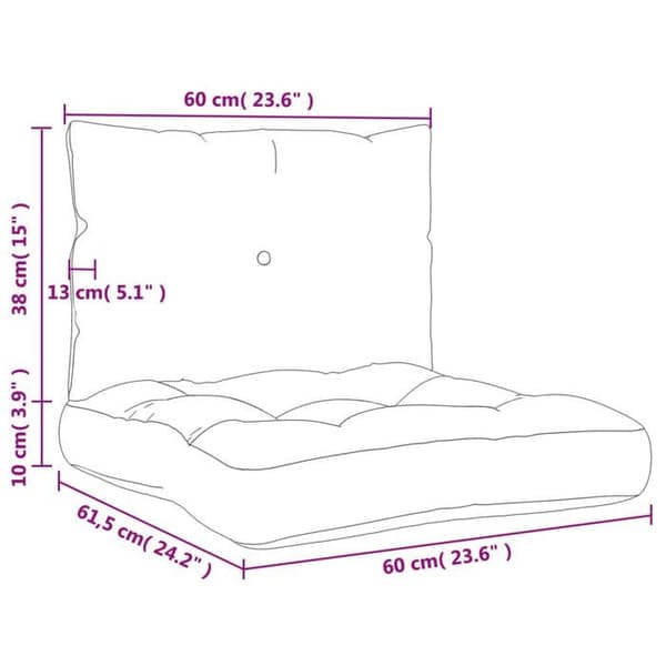 vidaXL Palettkuddar set om 2 beige tyg 360837