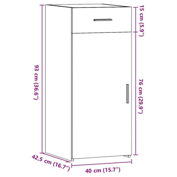 vidaXL Buffé vit 40x42,5x93 cm ingenjörsträ 846278