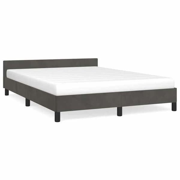 vidaXL Sängram utan madrass mörkgrå 140x190 cm sammet 347568 mörkgrå