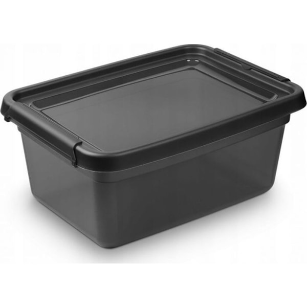 Moxom - OR-2522TBK - BaseStore Färgad förvaringsbehållare, 12,5 l, kol, genomskinlig svart