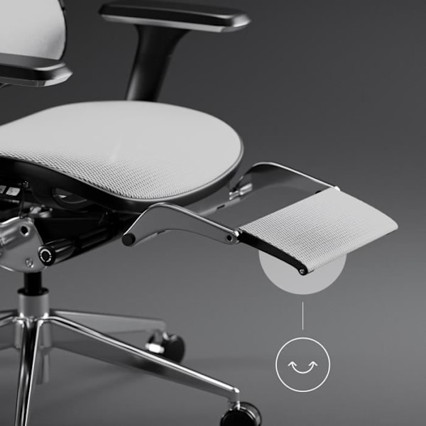 Diablo V-Master Ergonomisk kontorsstol 3D-armstöd Svankstöd Nackstöd Justerbart säte Mesh-tyg Svart-Vit Vit