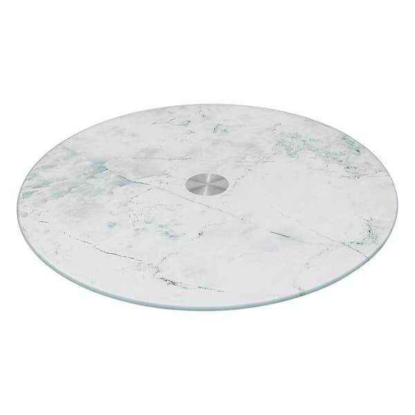 Vitt marmor-effekt snurrfat - 5five Vit