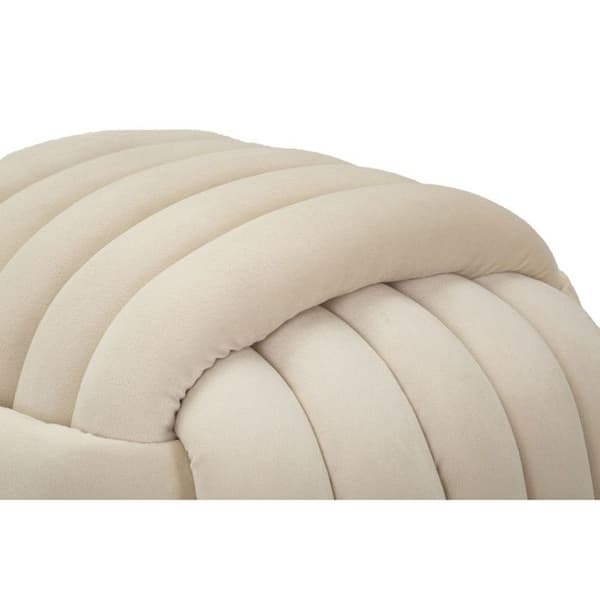 Pouf i tyg Softy 45 x 45 x 45 cm creme