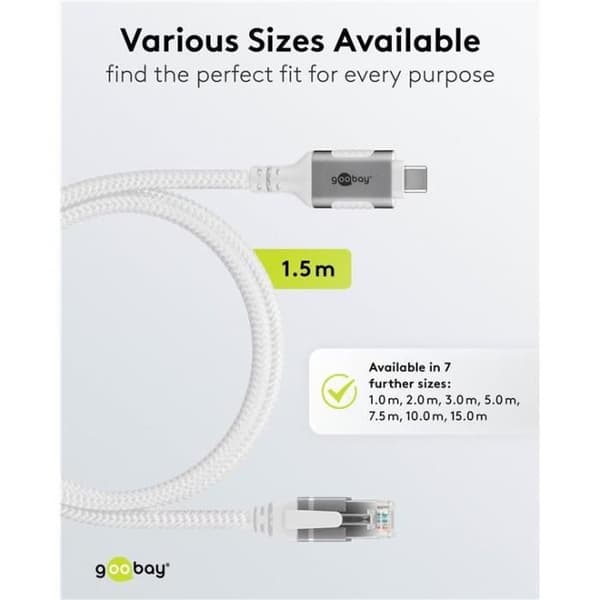 USB-C™ 3.1 Ethernetkabel - GOOBAY - 1,5 m - RJ45 - Ethernetadapterkabel