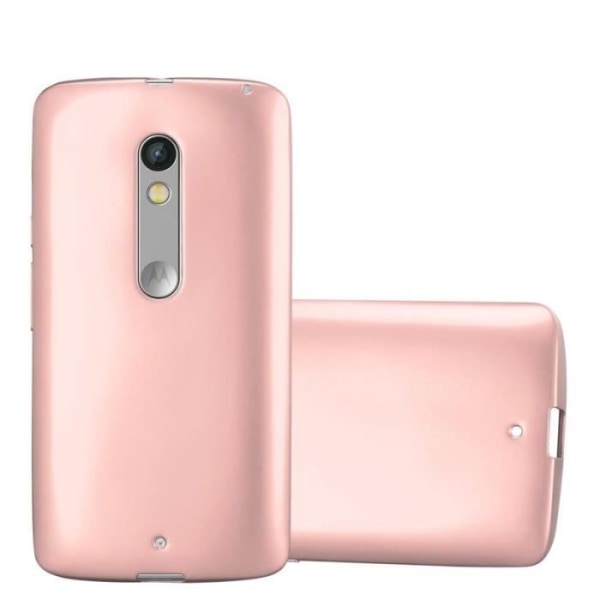 Cadorabo Fodral fungerar med Motorola MOTO X PLAY i METALLIC ROSÉ GOLD - Stötsäker och reptålig TPU silikonskydd - Ultra