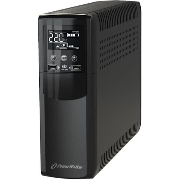 BlueWalker UPS VI 1500 CSW IEC avbrottsfri strömförsörjning Linjeinteraktivitet 1500 VA 900 W 8 AC-uttag Svart