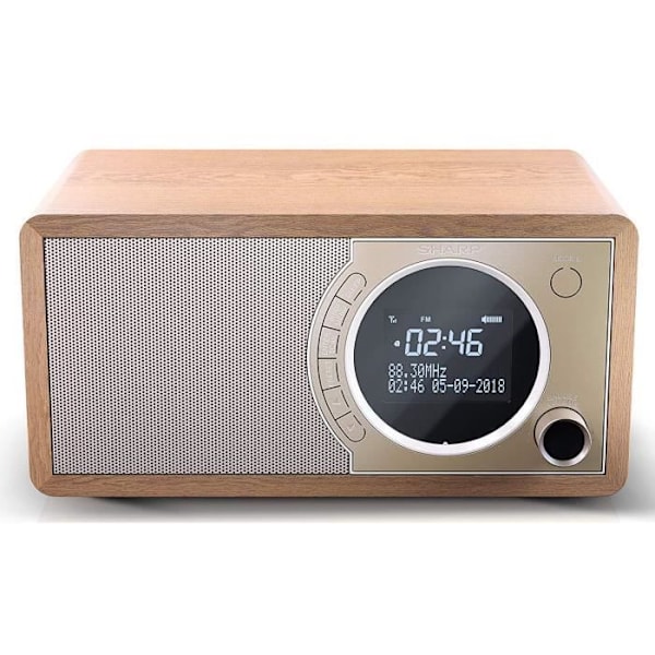 Bärbar digitalradio - SHARP - DR-450BR - Bluetooth 4.2 - Dab/Dab+/FM - Mörkt trä Brunt trä