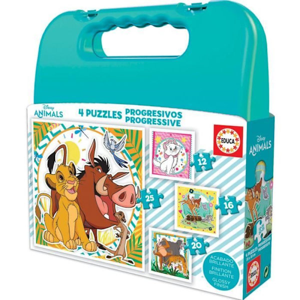4 progressiva pussel - EDUCA - Disney Classics Progressive Pussel Case 12-16-20-25