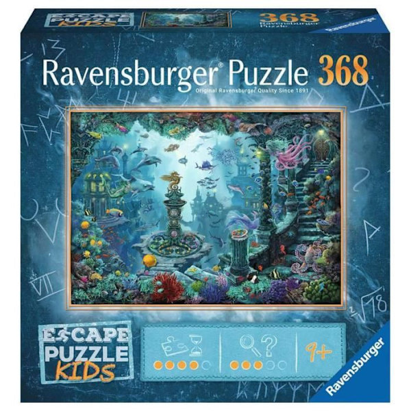 Children's Escape Puzzle In the underwater rike, 368 bitars pussel, från 9, 13395, Ravensburger Flerfärgad