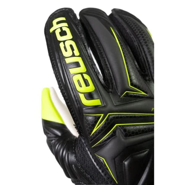 Målvaktshandskar barn Reusch Attrakt Starter Solid Finger Support - svart/säkerhetsgul svart/säkerhetsgul tre