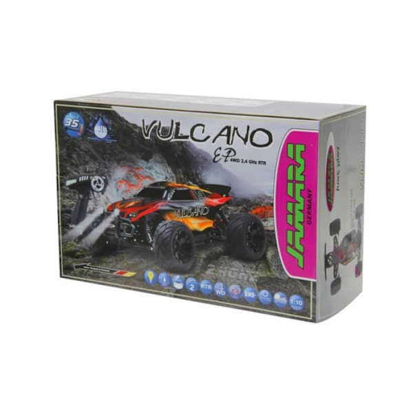 Truggy Jamara VULCANO - 053368 1:10 4wd 24g - 550 motor - 40 A Speed controller - LEDS - Vattentät - Röd Röd